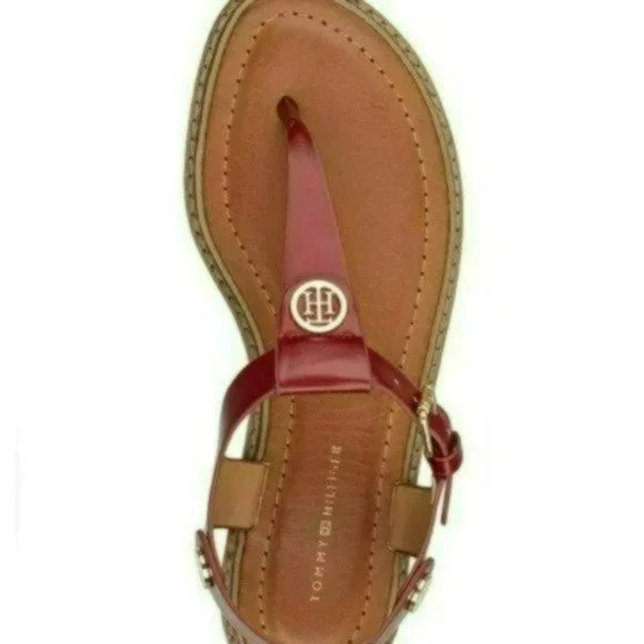 Tommy Hilfiger Bennia T-strap Flat Sandals -7 - Picture 3 of 6